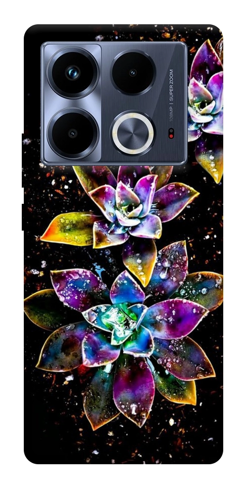 Чехол Flowers on black для Infinix Note 40 4G