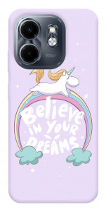 Чехол Believe in your dreams unicorn для Infinix Smart 9 4G