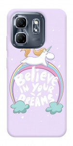 Чехол Believe in your dreams unicorn для Infinix Hot 50i