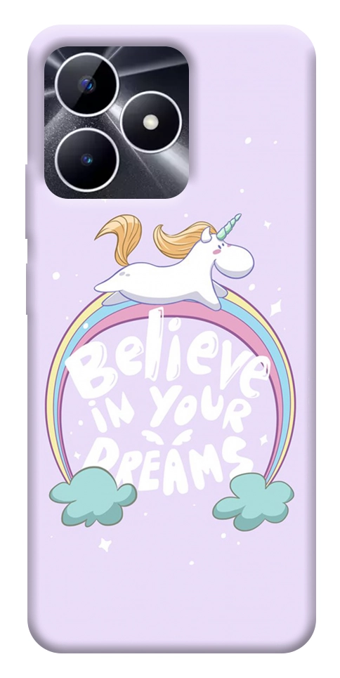 Чехол Believe in your dreams unicorn для Realme Note 50 5G