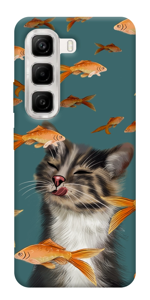 Чехол Cat with fish для Infinix Hot 50 4G