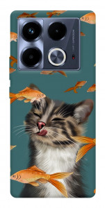 Чехол Cat with fish для Infinix Note 40 4G