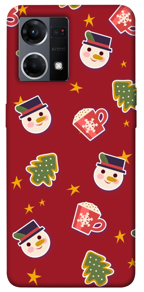 Чехол Christmas pattern для Oppo Reno 7 4G