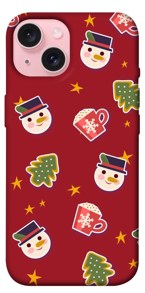 Чехол Christmas pattern для iPhone 15