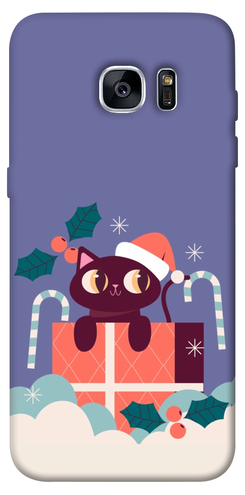 Чохол Christmas cat для Galaxy S7 Edge