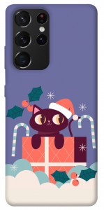 Чехол Christmas cat для Galaxy S21 Ultra