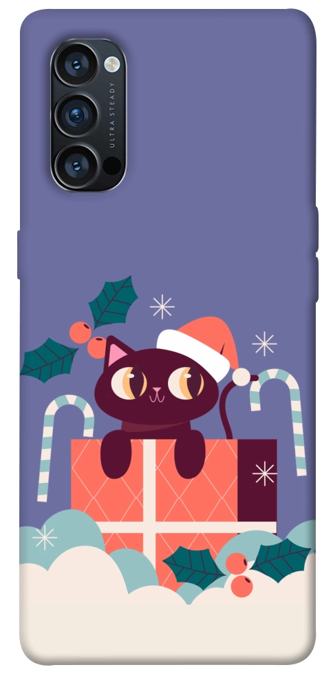 Чохол Christmas cat для Oppo Reno 4 Pro 5G