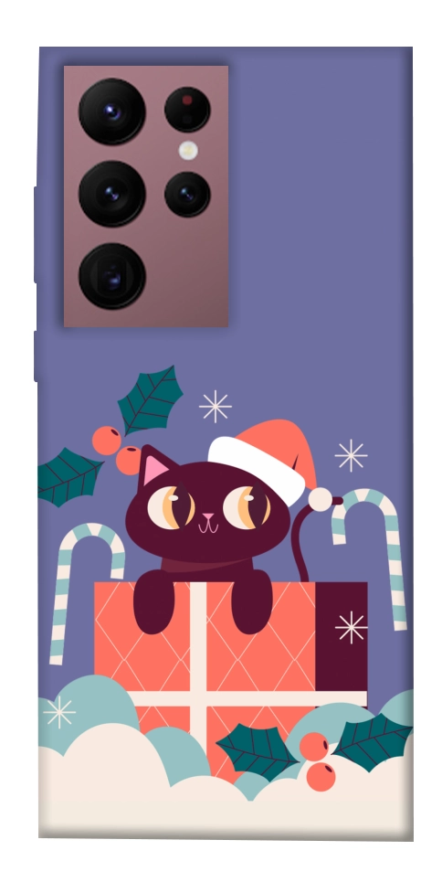 Чехол Christmas cat для Galaxy S22 Ultra