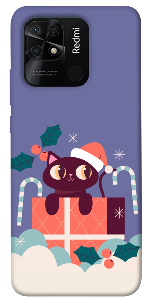 Чохол Christmas cat для Xiaomi Redmi 10C