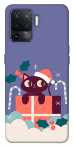 Чохол Christmas cat для Oppo Reno 5 Lite