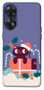 Чохол Christmas cat для Oppo Reno 8 T 4G