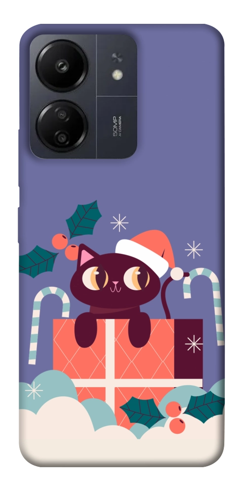 Чехол Christmas cat для Xiaomi Redmi 13C