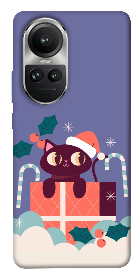 Чохол Christmas cat для Oppo Reno 10