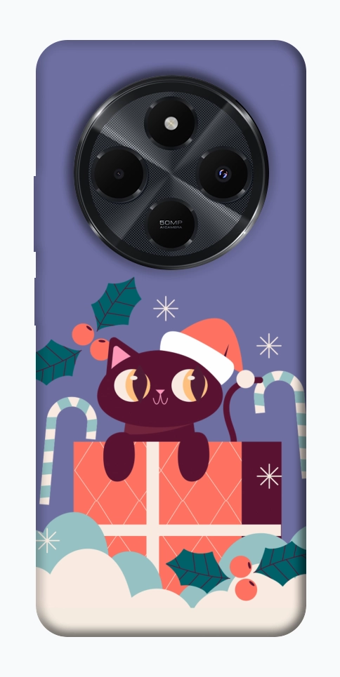 Чехол Christmas cat для Xiaomi Redmi 14C