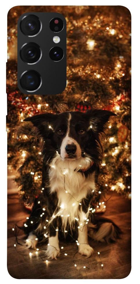 Чехол Christmas dog для Galaxy S21 Ultra