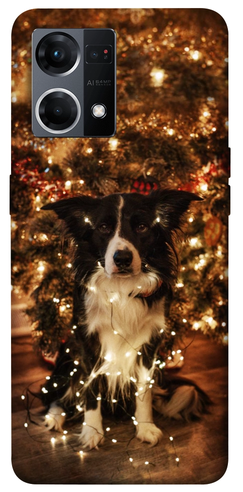 Чехол Christmas dog для Oppo Reno 7 4G