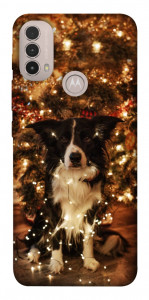 Чохол Christmas dog для Motorola Moto E40