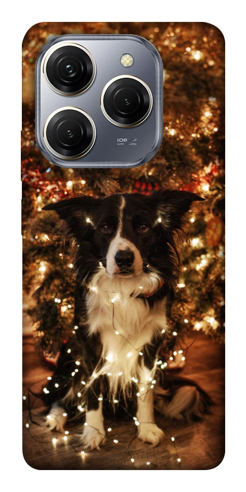 Чохол Christmas dog для TECNO Spark 20 Pro