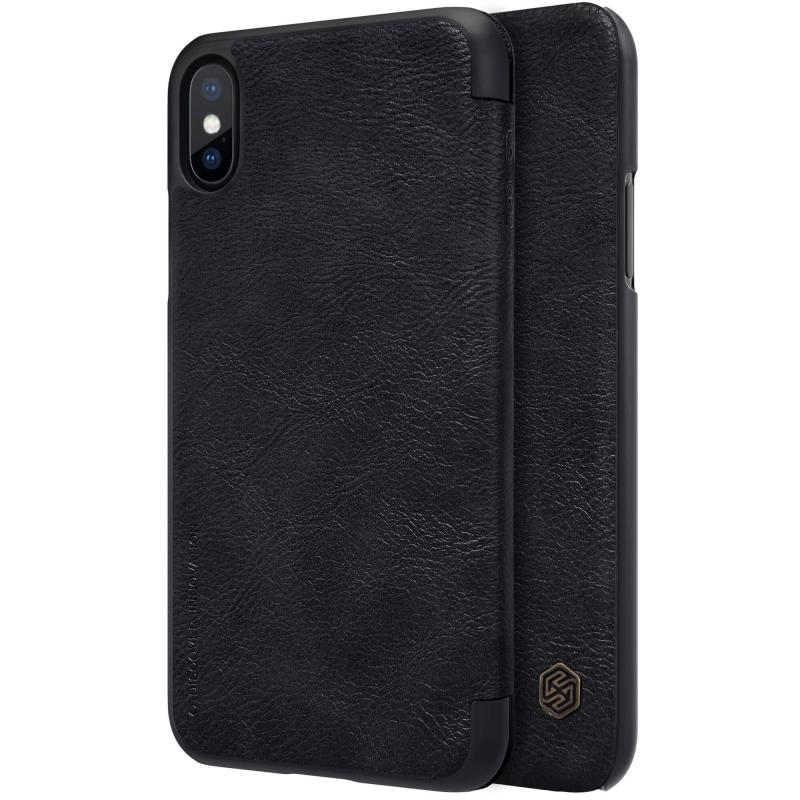 

Кожаный чехол (книжка) Nillkin Qin Series для iPhone X (5.8") (Черный) 279375