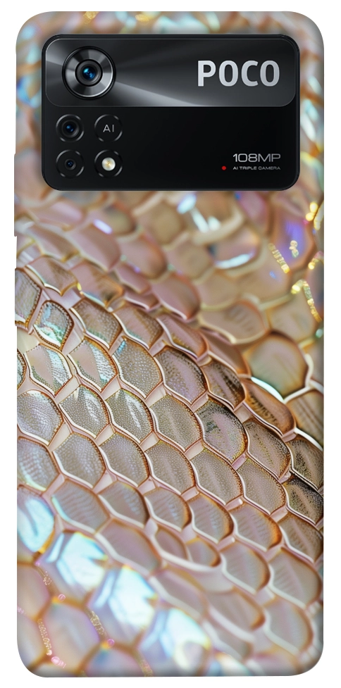 Чехол Gold snake skin для Xiaomi Poco X4 Pro