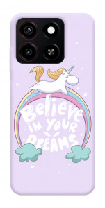 Чехол Believe in your dreams unicorn для ZTE Blade A35 4G