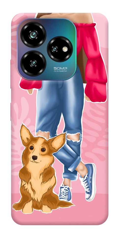 Чехол Girl and corgi для ZTE Nubia V60