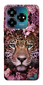 Чехол Леопард в цветах для ZTE Nubia V60