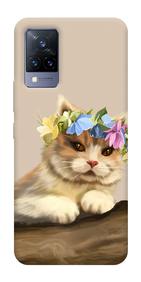 Чехол Cat in flowers для Vivo V21