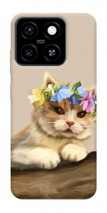 Чехол Cat in flowers для ZTE Blade A55 4G