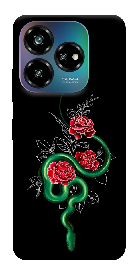 Чехол Snake in flowers для ZTE Nubia V60