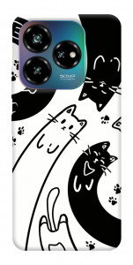 Чехол Черно-белые коты для ZTE Nubia V60