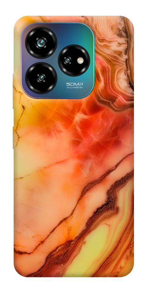 Чехол Красный коралл мрамор для ZTE Nubia V60