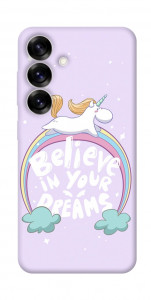 Чехол Believe in your dreams unicorn для Galaxy S25