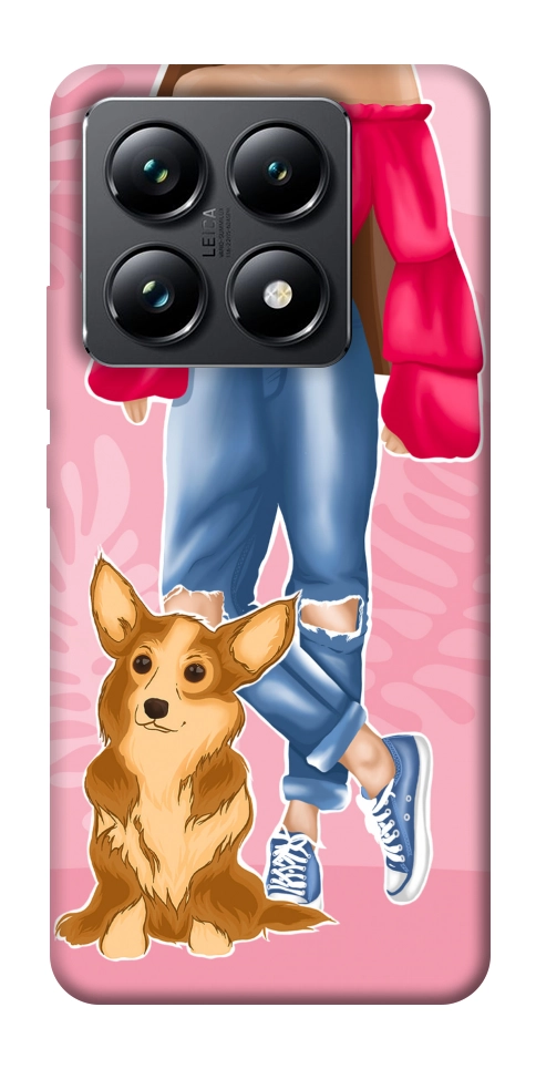 Чехол Girl and corgi для Xiaomi 14T Pro