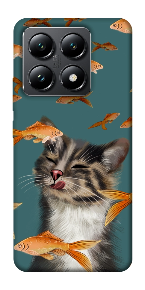 Чехол Cat with fish для Xiaomi 14T