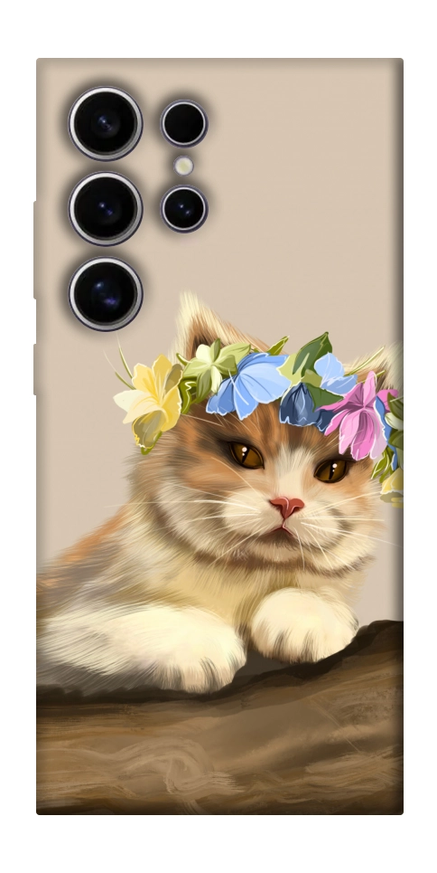 Чехол Cat in flowers для Galaxy S25 Ultra