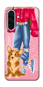 Чохол Girl and corgi для Galaxy A36 5G