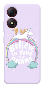 Чохол Believe in your dreams unicorn для ZTE Blade A34 4G