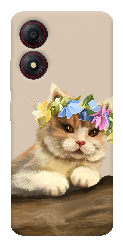 Чехол Cat in flowers для ZTE Blade A34 4G