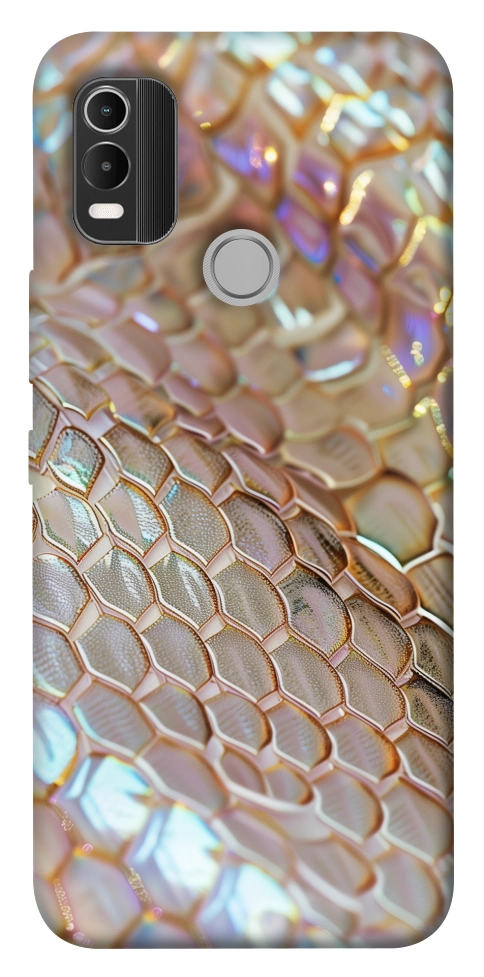 Чехол Gold snake skin для Nokia C21 Plus