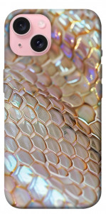 Чохол Gold snake skin для iPhone 15