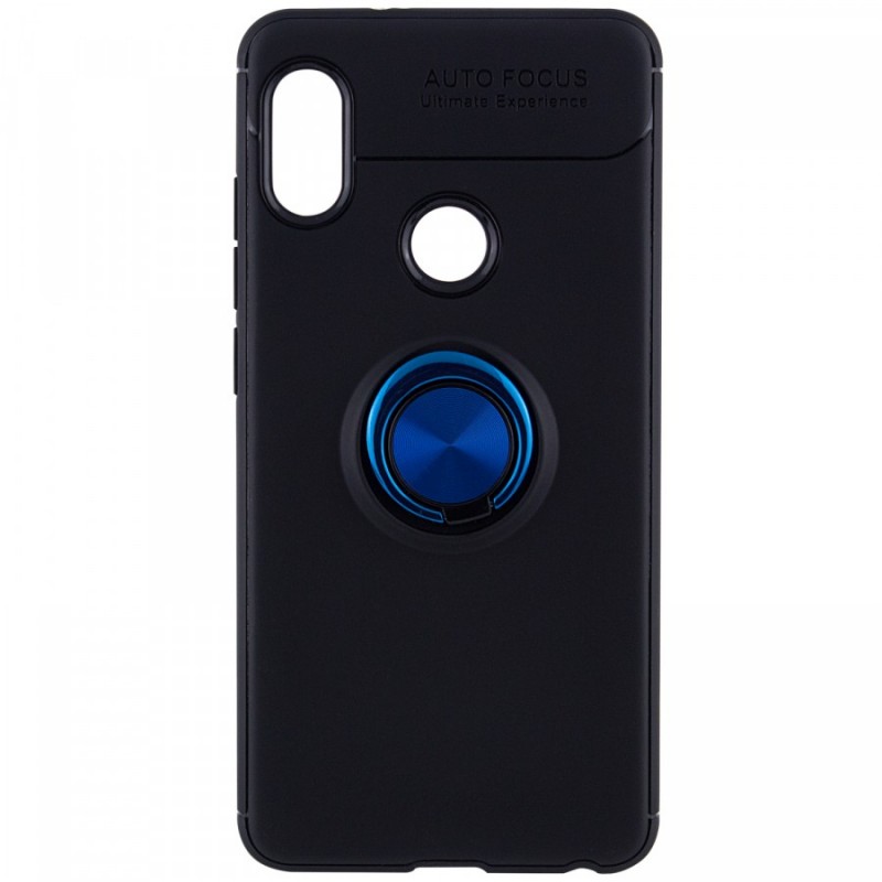 

TPU чехол Deen ColorRing под магнитный держатель для Xiaomi Redmi Note 6 Pro (Черный / Синий) 665796