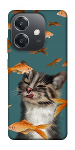 Чохол Cat with fish для Oppo A3 4G