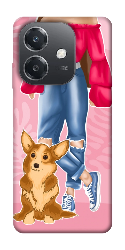 Чехол Girl and corgi для Oppo A3 4G