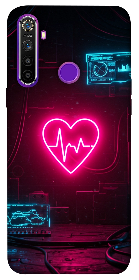 Чехол Neon heart для Realme 5