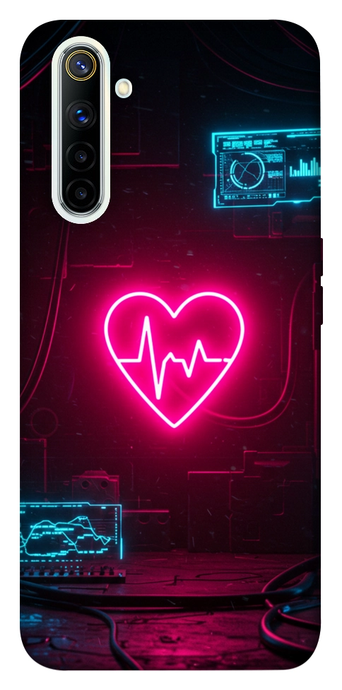 Чехол Neon heart для Realme 6