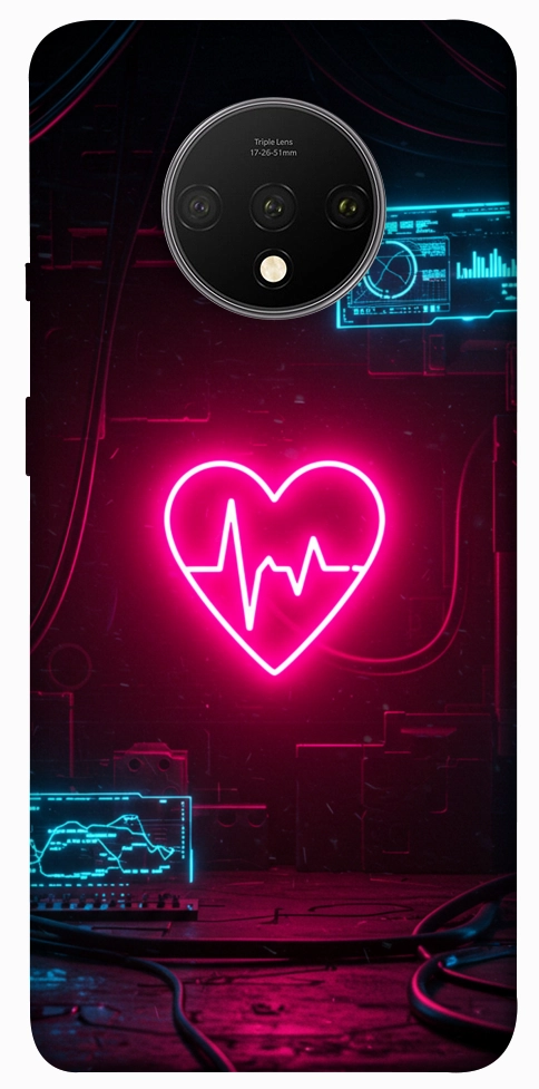 Чохол Neon heart для OnePlus 7T