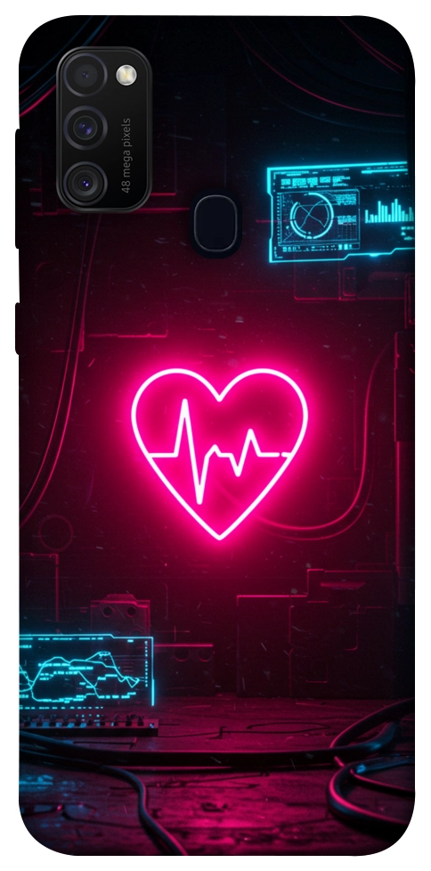 Чехол Neon heart для Galaxy M30s