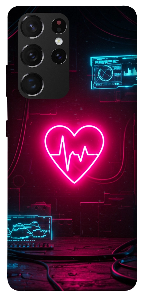 Чохол Neon heart для Galaxy S21 Ultra