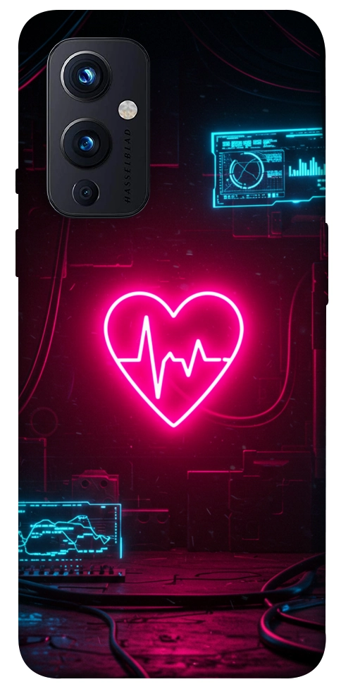 Чехол Neon heart для OnePlus 9